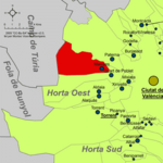 Localització de Manises respecte de l'Horta Oest